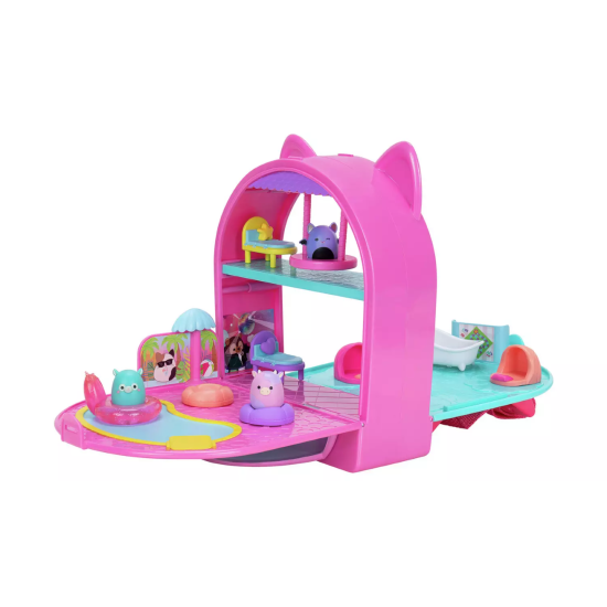 Squish-a-longs by Original Squishmallows Party Pack On-the-Go Playset - Series 1 - Three 1-Inch Mini-Squish with 9 Furnishings - Collect, Trade, & Play