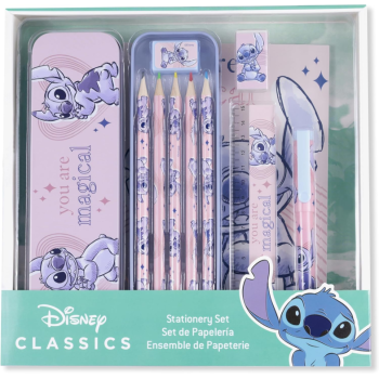 Stitch Stationery Set Metal Tin/Pencils/Ruler/Pad