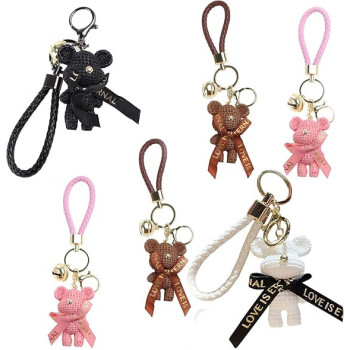 Knitted Bear Bag Clip Keyring