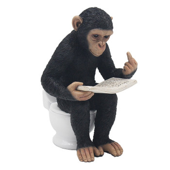 Resin Cheeky Monkey Free standing Toilet Sitting