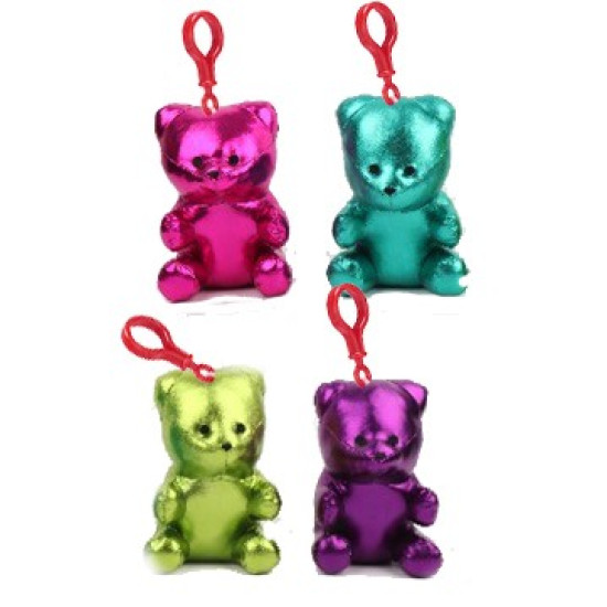 4.5 Inch Metalic Jelly Bear Bag Clip