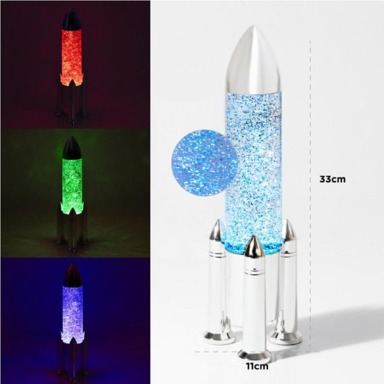 Glitter Rocket Novelty Lamp