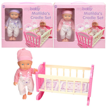 Baby Matilda Cradle Set Doll with a Cradle