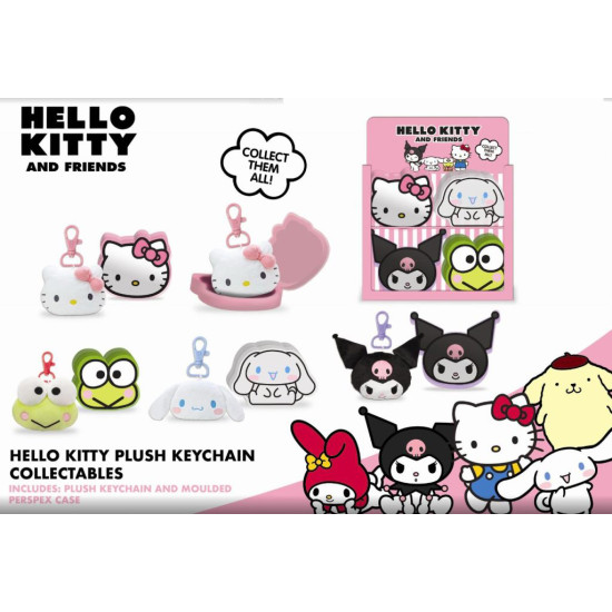 Hello Kitty Plush Keychain Keychain with Moulded Case