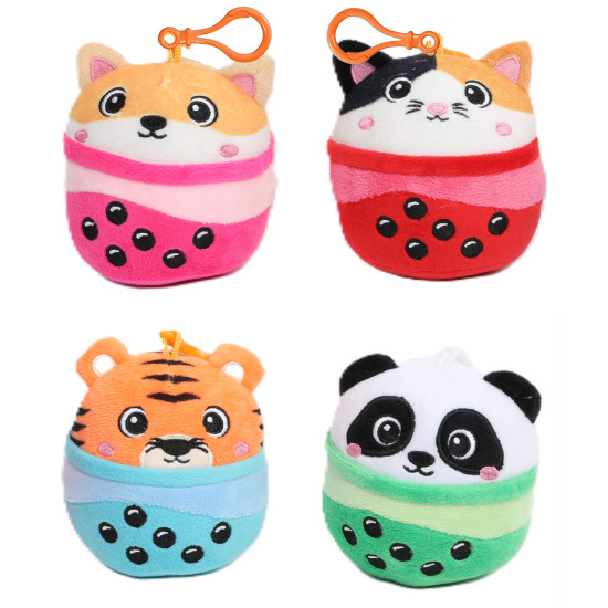 4.5 Inch Bubble T Plush Bag Clip Collect all 4