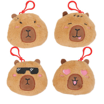 4 Inch Capybara Plush Bag Clip Assorted Designs
