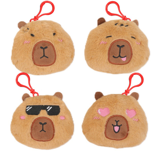 4 Inch Capybara Plush Bag Clip Assorted Designs