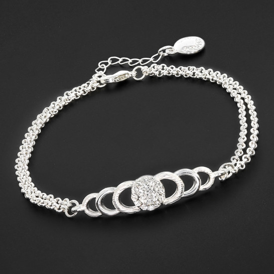 Silver Plated Circles Bracelet 